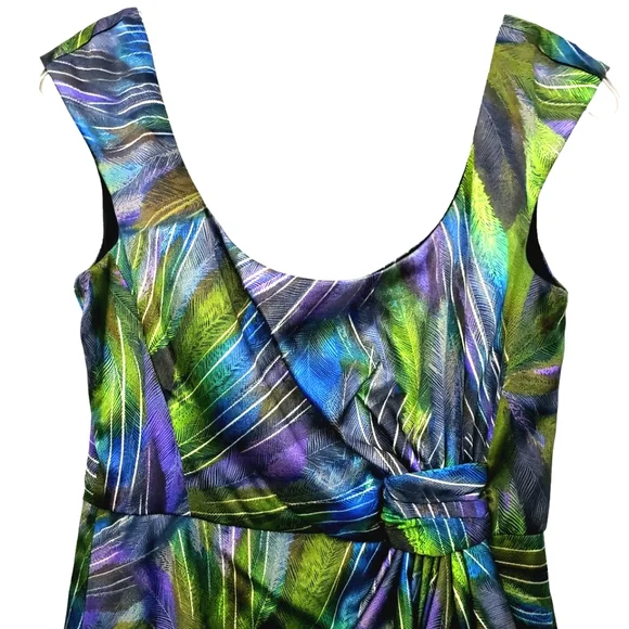 Maggy L Faux Purple/Green Wrap Dress - Picture 7 of 15